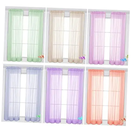 Produktbild: MAGICLULU Fensterdekoration Voile Vorhänge Leuchtendem Gelb Transparente Tüllgardinen Für Wohn Und Schlafzimmer Halbtransparent Elegantes Design Für Stilvolle Räume