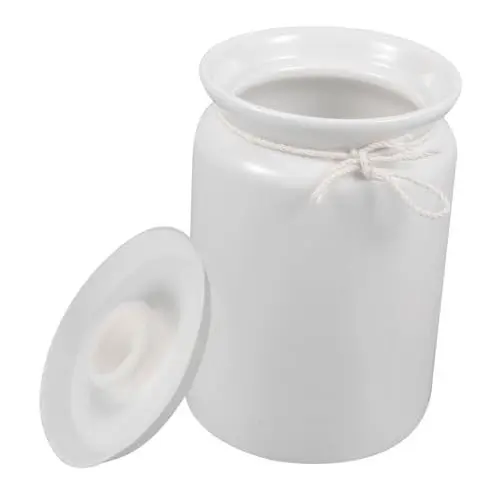 Produktbild: MAGICLULU Gewürzdose Aus Keramik Aufbewahrungsbehälter Keramik Schalen Vorbereiten Teeaufbewahrung Porzellan Gewürzbehälter Zuckerglas Keramik Gewürzbox Silikon Lebensmittel China Weiß