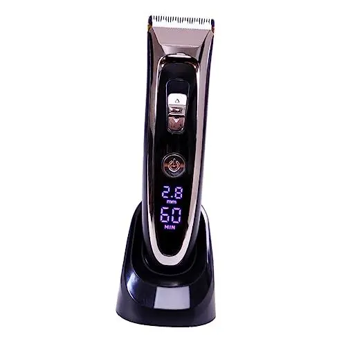 Produktbild: MAGICLULU Elektrischer Haarschneider Mit Keramikmotor Stoppelfunktion Led-anzeige Und Schnellladestation Kammaufsätzen Für Präzise Schnitte Eu-stecker