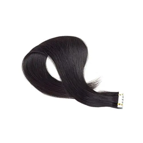 Produktbild: MAGICLULU Schwarze Echthaar-extensions Tape-in-haarverlängerungen 70 Cm Länge Echtes Menschenhaar Keine Schäden