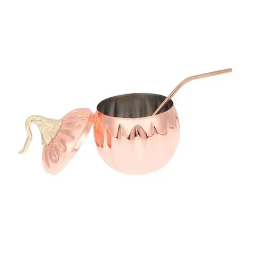 Produktbild: MAGICLULU Trinkbecher Mit Deckel Kreativer Kürbisförmiger Cocktailbecher Aus Edelstahl Mit Deckel Lustiger Getränkebecher Für Partys Getränke Und Cocktails Ideal Für Halloween Und Sommerfeiern