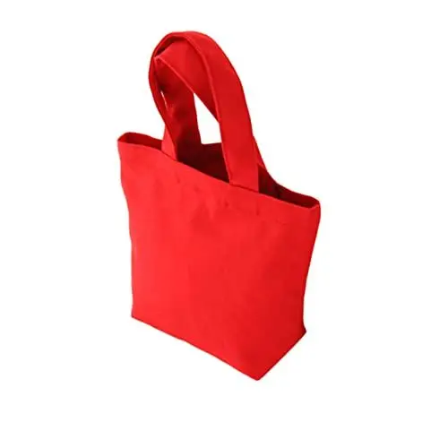 Produktbild: MAGICLULU Handtasche Canvas-einkaufstasche Picknicktasche Z01 Kleine Stofftasche Tragbar Rot