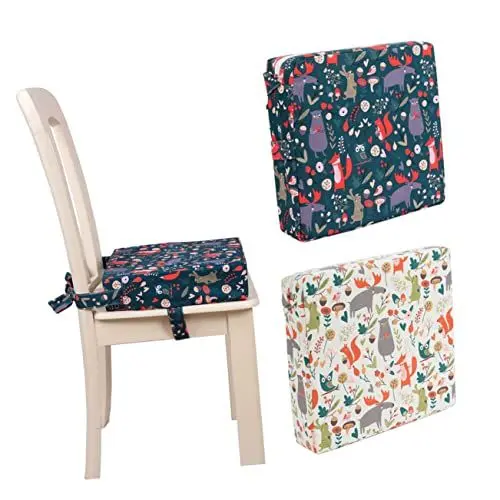 Produktbild: MAGICLULU Hochstuhl Sitzkissen Sitzerhöhung Sitzkissen Kindersitzerhöhung Kissen Kinder Esszimmerstuhl Kissen Stuhlauflage Sitzkissen Stuhl Booster Kissen Quadrat Kleinkind Weiß Babystuhl