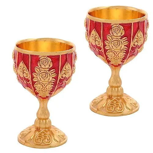 Produktbild: MAGICLULU 4stücke Retro Europäische Weinkelche Stilvolle Kleine Weinbecher Für Partys Hochzeiten Und Feiern Für Rotwein Und Festliche Anlässe