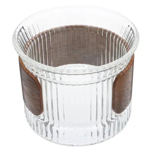 Produktbild: MAGICLULU Isolierglasbecher Wein Servierbecher Trinkgläser aus Glas Kaffeebecher Espressotasse Zuhause Teetasse Haushaltsbecher Bierglas Verbrühungsschutz Kaffeetasse Becher trinken Holz