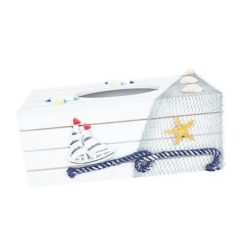 Produktbild: MAGICLULU Kasten Serviettenschachtel -Dekor Aufbewahrungsbehälter für Gewebe Easy putz papierspender handtuchspender Taschentuchhalter im mediterranen Stil Serviettenetui hölzern