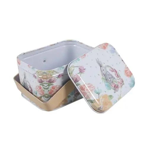 Produktbild: MAGICLULU Kasten -Süßigkeiten-Box Kekse Keksdose aus Metall tischdeko ostern Schokoladenbox Ostern Verpackung von Ostersüßigkeiten süßes Bonbonglas Weißblech Khaki
