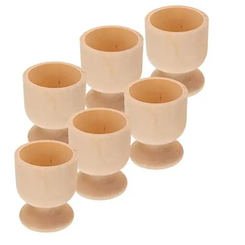 Produktbild: MAGICLULU 6pcs Kinder Tasse Steht Holz Graffiti Tasse Ostern Hause Verzierungen Tasse