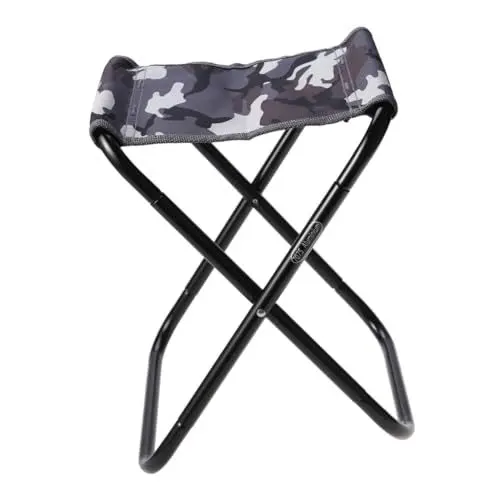 Produktbild: MAGICLULU Campingstuhl Ultraleichter Klapphocker Aus Aluminium Zum Wandern Tragbar Camouflage-Design Für Outdoor-Abenteuer Reisen Grillen Grau