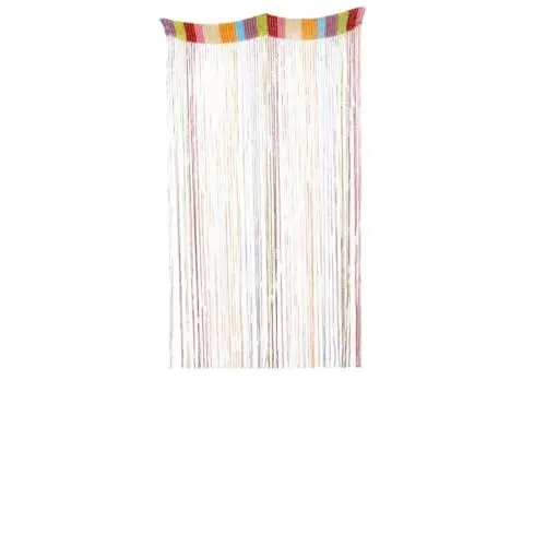 Produktbild: MAGICLULU Kräftiger Bunter Fadenvorhang Raumteiler Mit Perlen Perlentür Dekorativ Zimmerfadenfransen Gestreifte Vorhänge Raumteiler Mit Fadenfransen Fenster Blitz Polyester (Polyester) Rand