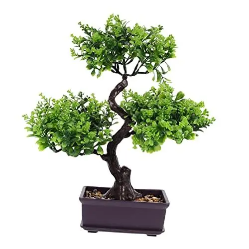 Produktbild: MAGICLULU Künstliche Bonsai Pflanze aus Kunststoff Dekorative Topfpflanze für Wohnzimmer Büro und Schlafzimmer Pflegeleicht Elegant und