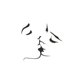 Produktbild: MAGICLULU Liebhaber Kuss Wandaufkleber Valentinstag Wandkunst Paare Schlafzimmer Wanddekor Romantische Wandtattoo für Sofa TV Hintergrund Wohnzimmer Schlafzimmer Dekor (55X42cm)