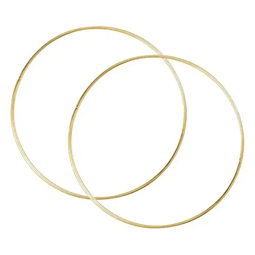 Produktbild: MAGICLULU Metall Ringe 2 Stück Selbstgemacht Bastelmaterial Stabiler Kranzrahmen für Wanddekoration Leichte Metallkreise für Windspiele und Girlanden Handwerksbedarf für Kreative Projekte