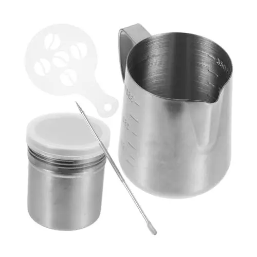 Produktbild: MAGICLULU Edelstahl-aufschäumer-tassen-set – Krug Tassen Ideal Für Latte Art Und Cappuccino-zubereitung