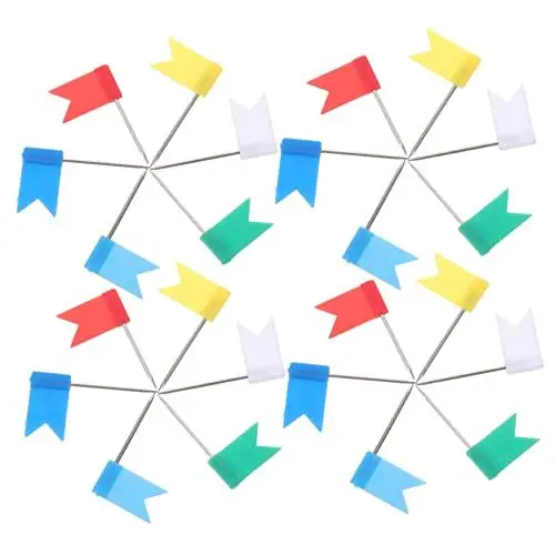 Produktbild: MAGICLULU Mini-Flaggen 100 Stück n Mini-Pinnwand Buntes Dekor Reisekarte n n Foto-n n Für Weltkarten Stecknadeln Reisekarten Bunter