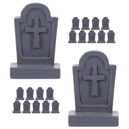 Produktbild: MAGICLULU 20 Stücke Halloween Mini Skelett Grabstein Ornamente Für Friedhof Dekoration Scary Halloween Schädel Schädel