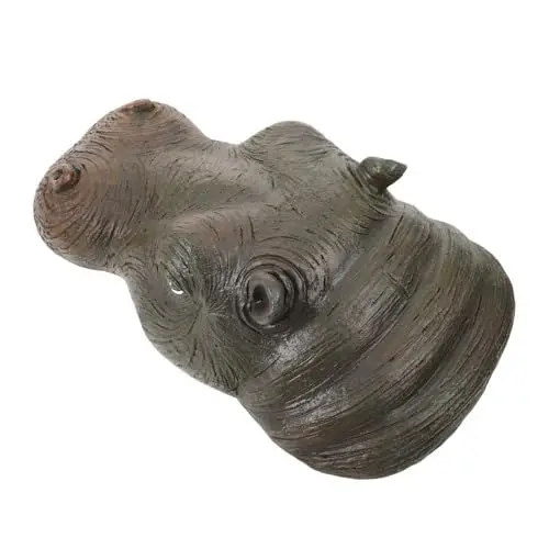 Produktbild: MAGICLULU Nilpferd-Kopf-Statue klein Figur schwimmt Dekorationen für Teiche Hippo Dekoration Flusspferd Dekoration Garten-Rasen-Nilpferd-Kopf- Nilpferdkopfdekoration Kunstharz Black