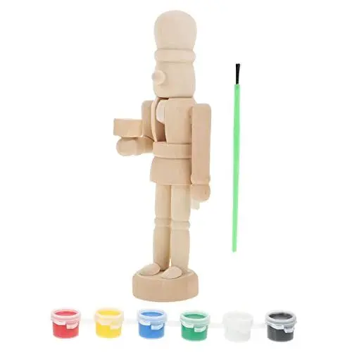 Produktbild: MAGICLULU Ostern Nussknacker Holz Bemalen Spielzeug Für Draußen Unvollendeter Nussbaumsoldat Nussknacker Basteln Walnuss- - Ornament. Ostern Holzpuppe Kind Weihnachten Schleife