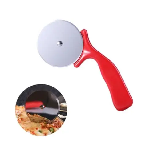Produktbild: MAGICLULU Pizza-werkzeug-set Pizzaschneider Schere Stahlrad Für Pizza Kuchen Kekse Roter Griff