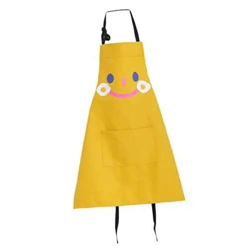 Produktbild: MAGICLULU Schürze für Kunstmalerei Im Neuen Stil Ärmellos Kochschürze für Jungen und Mädchen Praktische Überkleidung Zeichnen Backen Gelb S