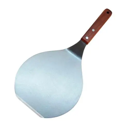 Produktbild: MAGICLULU Schaber Aus Edelstahl Käse-pizza Pizzaschaufel Backen Pizza Backen Barbecue Grillspatel Steakschaufel Pizzaschieber Pizzaspatel Pizzabrett Pizza Schälen Pizza-pizza Silver Bambus