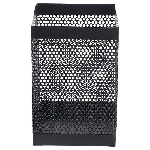 Produktbild: MAGICLULU Schreibtisch Mesh-Stifthalter Metall-Bleistiftbecher Quadratischer Make-Up-Pinselhalter Mini-Mülleimer Küchenutensilienbehälter Blumenvase Desktop-Briefpapier Bürobedarf