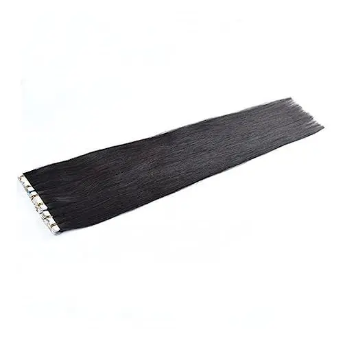Produktbild: MAGICLULU 65 Cm Schwarze Echthaar-extensions Tape-in-perücke Für Frauen Echthaar Wiederverwendbar Einfaches Styling