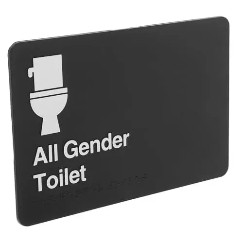 Produktbild: MAGICLULU Unisex Toilettenschild aus All Gender Badezimmerzeichen für Geschäftsbereiche Hochsichtbares Einfaches Design mit Klaren Markierungen für Barrierefreien Zugang