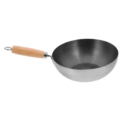 Produktbild: MAGICLULU Bratpfanne Aus Edelstahl mit Ergonomischem Griff und Wabenkorn Bratpfanne für Induktionsherde Zum Grillen Eier Kochgeschirr-zubehör
