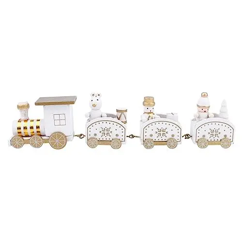 Produktbild: MAGICLULU Weihnachten Zug Holz Handwerk Weihnachten Tischplatte Schmuck Weihnachten Ornament Desktop Dekoration