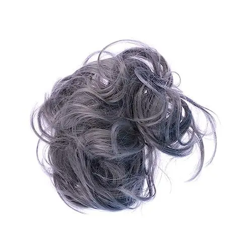 Produktbild: MAGICLULU Gefälschte Clip-on-perücken für Frauen Verlängerung Dutt Haarteil Perücke Dutt Haarknoten Verlängerung Dutt Haarteil Gewellt Dunkelgrau