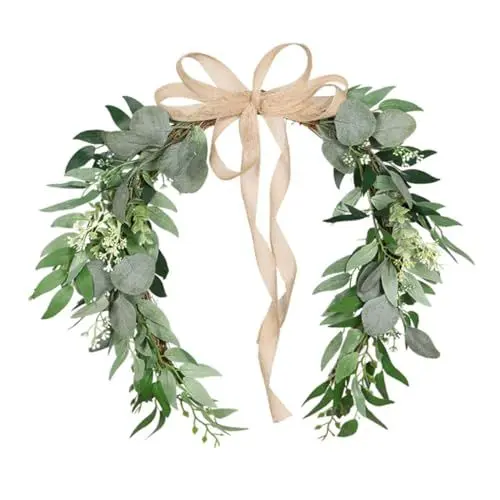 Produktbild: MAGICLULU Künstliche Eukalyptus-Kranz für Den Außenbereich Zum Aufhängen Eukalyptus-hochzeitsdekoration Künstliche Girlande für Zuhause Geschäft Hochzeit