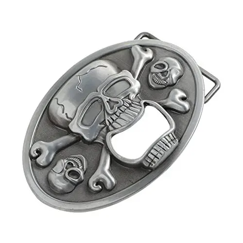Produktbild: MAGICLULU -hosenknopf Gruseliger Flaschenöffner Schädel Flaschenöffner Skull Flaschenöffner Für Männer Halloween-gürtelschnalle Halloween Flaschenöffner Zinklegierung
