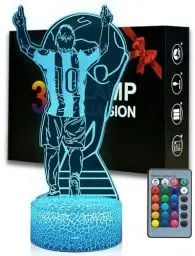 Produktbild: Magiclux Argentina Fußballer Nr.10 Nachtlicht 3D Optische Täuschung Lampe mit Fernbedienung 16 Farben Ändern Geburtstag Weihnachtsidee Geschenke für Fußball Fan Jungen Mädchen Teenager Männe