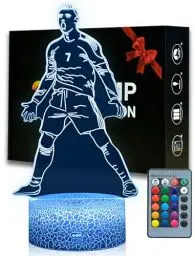 Produktbild: Magiclux Portugal Fußballer Nr.7 Nachtlicht 3D Optische Täuschung Lampe mit Fernbedienung 16 Farben Ändern Geburtstag Weihnachtsidee Geschenke für Fußball Fan Jungen Mädchen Teenager Männe