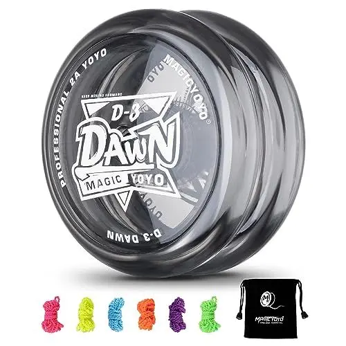 Produktbild: MAGICYOYO D3 Responsive Yoyo for Kids, Durable Plastic 2A Looping Yoyo, Professional Beginner Yoyo, Trick Yoyo with 6 Yoyo Strings + Yo Yo Bag (Crystal Black)