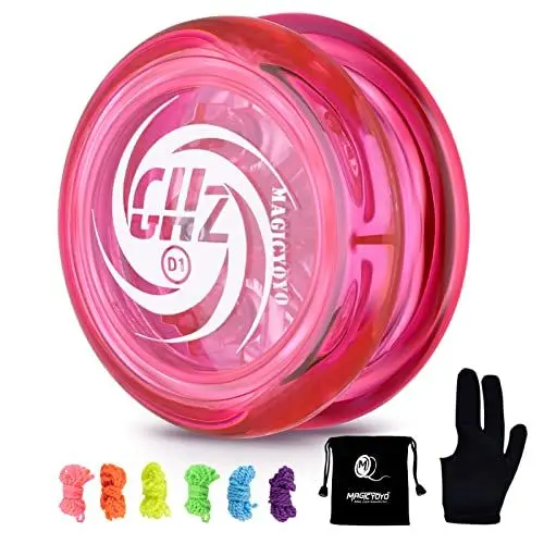Produktbild: MAGICYOYO JoJo Kinder D1, Profi 2A Looping Yoyo, Responsive Yo Yo for Kinder und Anfänger, Durable Plastic with 6 Yoyo Strings + Jo jo Glove + Yo-yo Storage Bag (Kristallrosa)