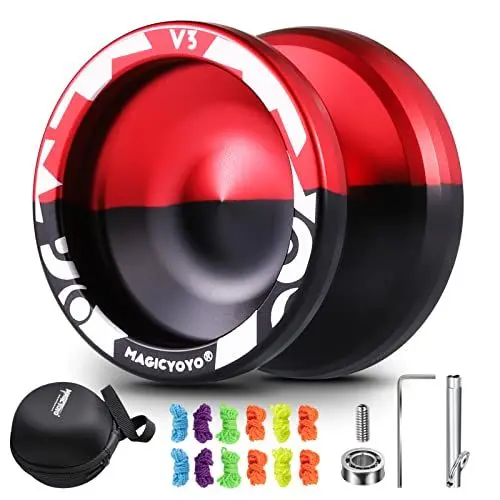Produktbild: MAGICYOYO Professionelles JoJo für Kinder und Anfänger - Responsive V3 mit Unresponsive Bearing, Metall Dual Purpose mit 12 Saiten, Removal Tool, Long Axle und Tasche