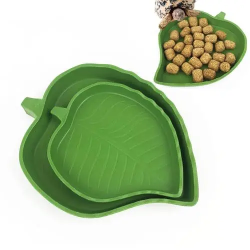 Produktbild: MagiSel 2X Reptilien Wasserschale, Futterschale, Terrarium Trinkschale, Wassernapf, Schale I Zubehör für Eidechsen, Schlange, Schildkröte, Gecko, Landschildkröte, in 2 Größen erhältlich