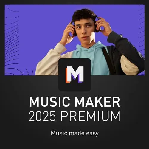 Produktbild: MAGIX Music Maker 2025 Premium – MUSIC MADE EASY | Audio Software | Musikprogramm | für Windows 10/11 | 1 PC-Volllizenz für 2 Geräte in praktischer Versandbox