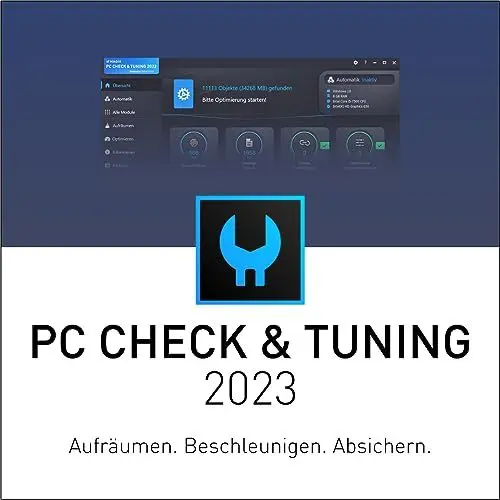 Produktbild: MAGIX PC Check & Tuning 2023 - AUFRÄUMEN. BESCHLEUNIGEN. ABSICHERN. | System Optimierer | PC aufräumen | Optimiert für Windows 10/11 | 2 Aktivierungen - 1-Jahreslizenz-Version