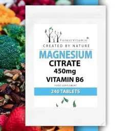 Produktbild: MAGNESIUM - Forest Vitamin - Magnesium Citrate 450mg + Vitamin B6 - Tabletten - Magnesiumcitrat, Vitamin B6 - Vitamine und Mineralien (240)