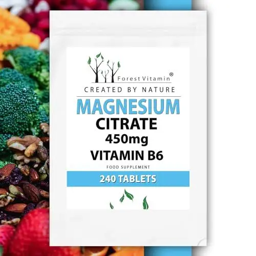 Produktbild: MAGNESIUM - Forest Vitamin - Magnesium Citrate 450mg + Vitamin B6 - Tabletten - Magnesiumcitrat, Vitamin B6 - Vitamine und Mineralien (240)
