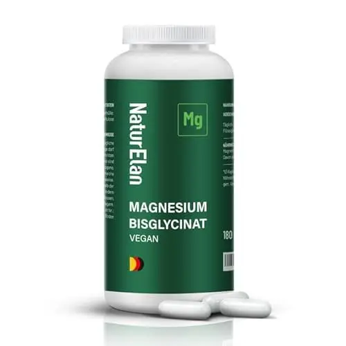 Produktbild: Magnesium Bisglycinat Kapseln - 180 Kapseln, 300mg Magnesium pro Tagesdosis, Vegan, Premium: Chelatiertes Magnesiumglycinat, hochdosiert