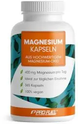 Produktbild: Magnesium Kapseln 365x (1 Jahr) - 668mg Magnesium-Oxid, davon 400mg Magnesium pro Kapsel - sehr hoher Magnesium-Gehalt (60%) - Magnesium optimal hochdosiert - Laborgeprüft mit Zertifikat - 100% vegan