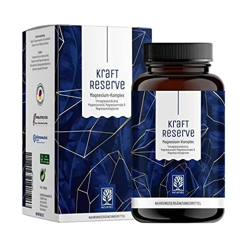 Produktbild: Magnesium Komplex hochdosiert - Komplex mit: Magnesiumcitrat, Bisglycinat, Magnesium Malat und Magnesiumoxid - Vegan - 180 Kapseln