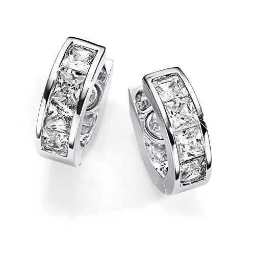 Produktbild: Magnetschmuck Creolen silber mit Solitaire Crystals Magnetix 1808 Retro Design Ø 1,7 cm # 1809 P - 834P XL
