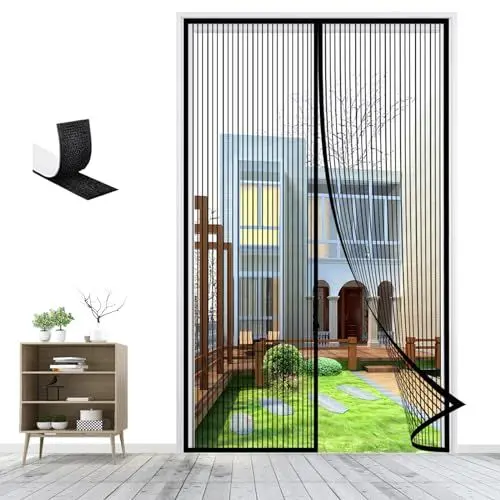 Produktbild: Magnet Fliegengitter Tür, Insektenschutz Magnetischer Fliegenvorhang Balkontür Automatisches Schließen für Wohnzimmer Terrassentür-Black-A||70x200cm(27x78inch)