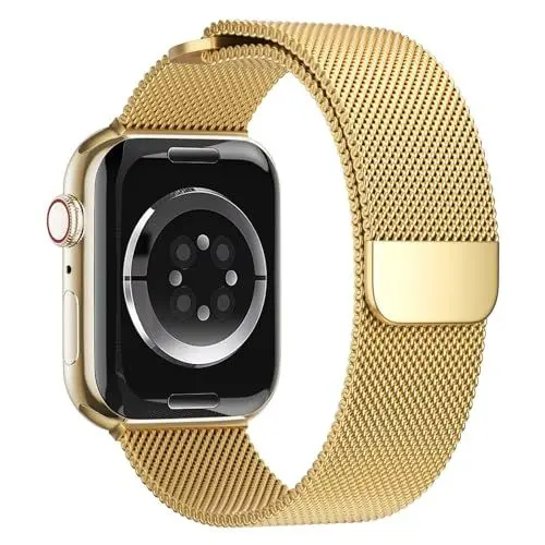 Produktbild: Magnet für Apple Watch Armband 40mm 41mm 44mm 45mm Ultra 49mm iWatch Armbänder 38mm 42mm 46mm Herren/Damen,Metall Edelstahl Milanaise Band für Apfelband Series 10 9 8 7 6 5 4 3 2 Se 2nd Ersatzarmband