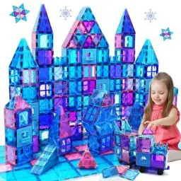 Produktbild: Magnetische Bausteine 102 Teile Magnetbausteine Spielzeug ab 3 Jahre Magnete Kinder Magnetspielzeug Mit Riesenrad/2 Autos Montessori Kinderspielzeug ab 3 4 5 6 7 8 9+ Jahre Junge Mädchen Geschenke